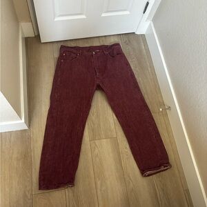Vintage Levi's Deep Burgundy Denim Jeans